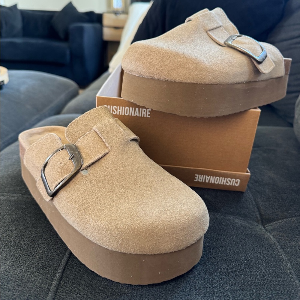 Cushionare khaki’ platform clogs